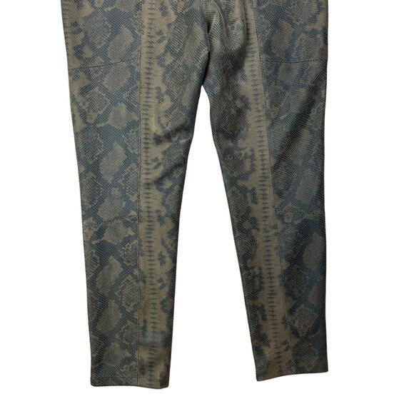 Philosophy NWT Olive Brown Snakeskin Print Faux Leather Pull On Skinny Pants - Picture 10 of 16